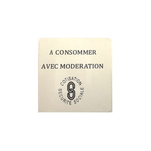 Etiquette RF 8,2 Mhz - 40x40 mm "A CONSOMMER AVEC MODERATION"